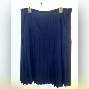 Ralph Lauren Navy Pleated Skirt Size 14